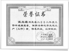 荣誉证书(2002)
