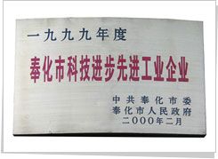 奉化市科技进步先进工业企业
